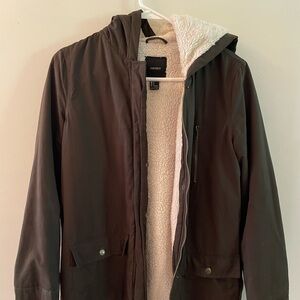 Forever 21 Army Green Jacket with Fuzzy Inside
